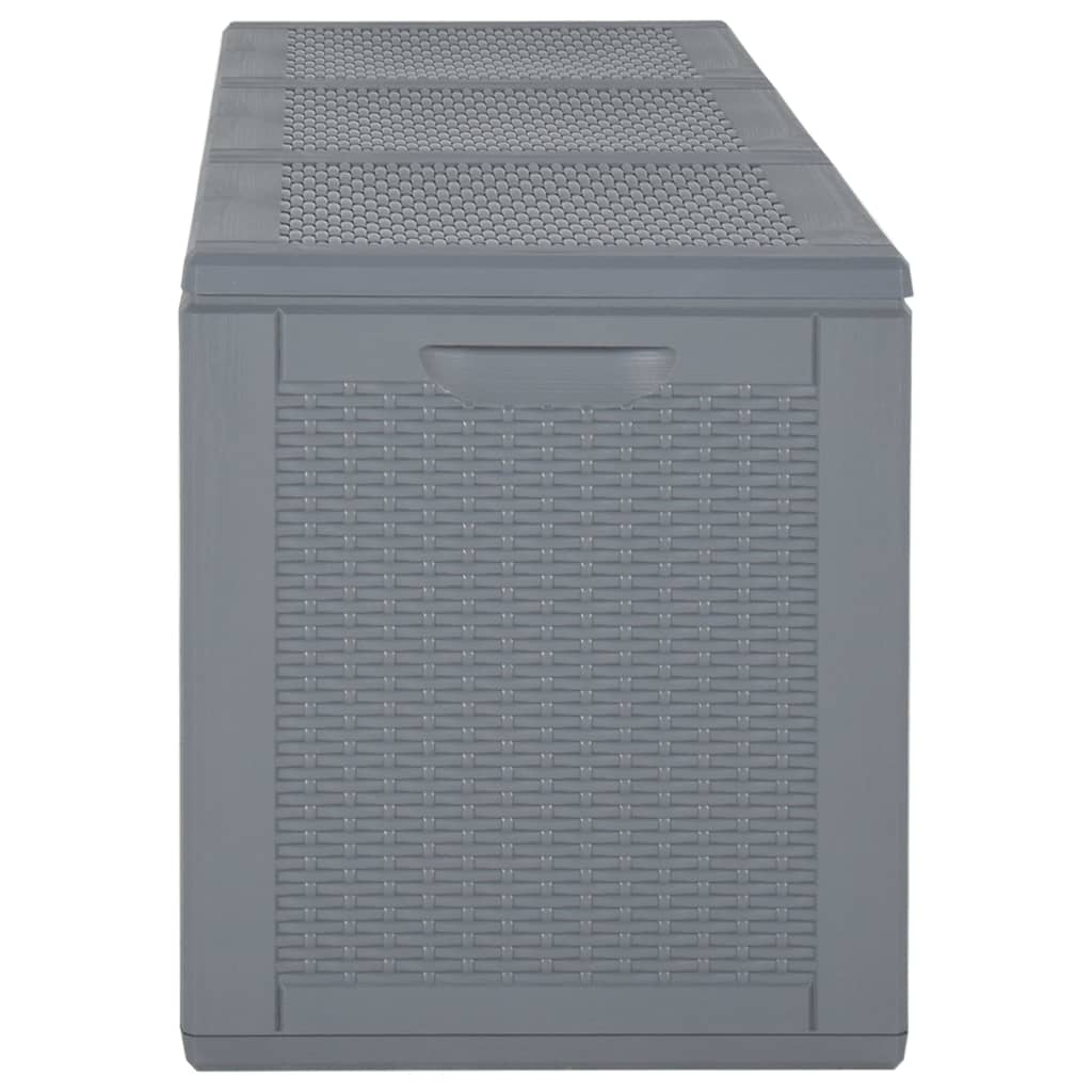 vidaXL Garden Storage Box Grey PP Rattan 270 L