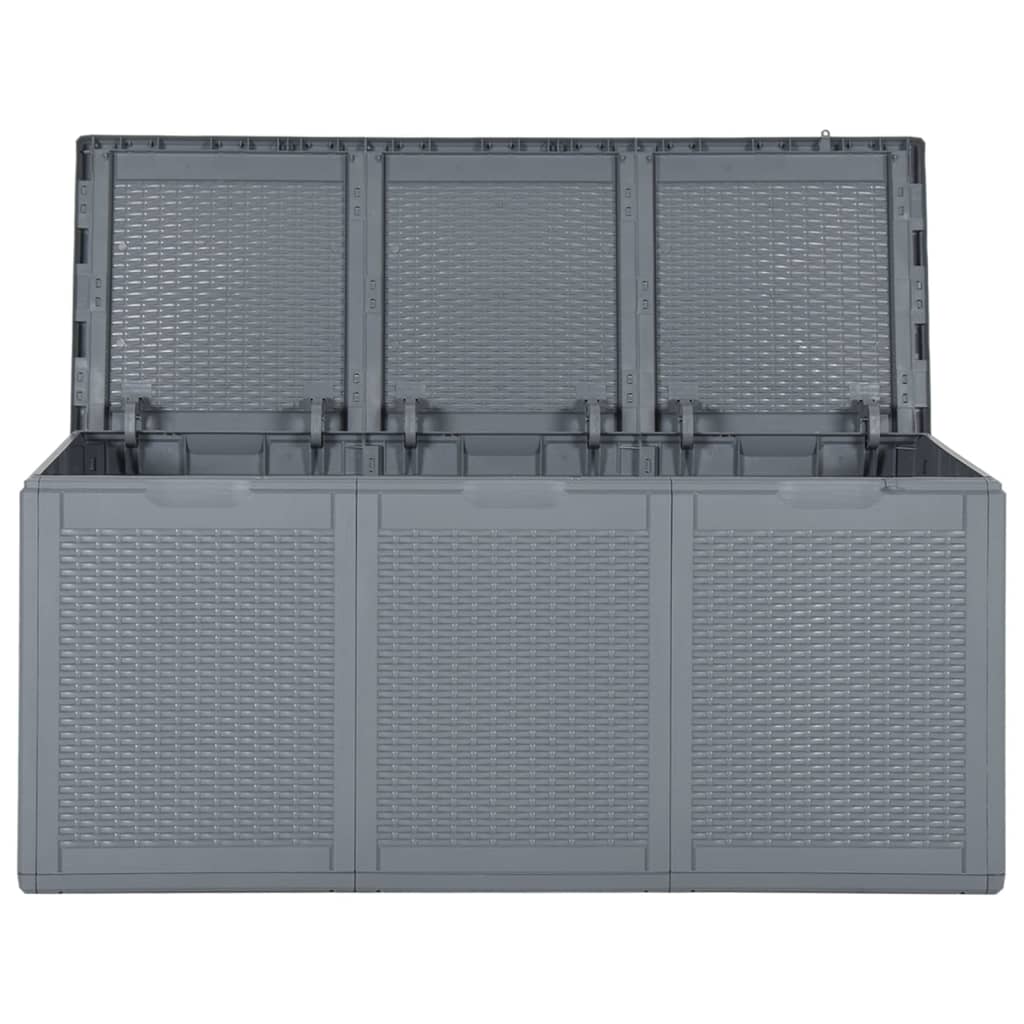 vidaXL Garden Storage Box Grey PP Rattan 270 L