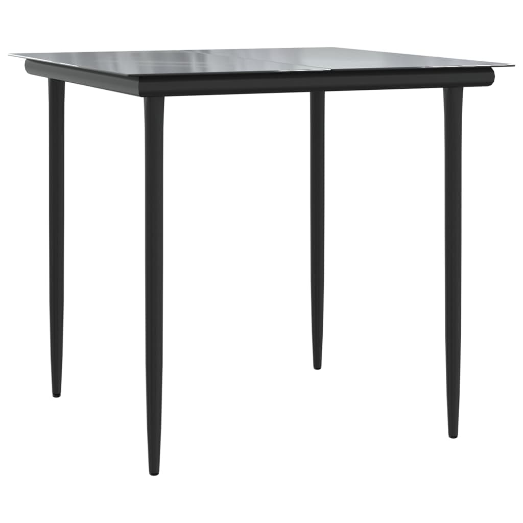 Garden Dining Set | Black | Steel, Tempered Glass, Polyethylene | Medium