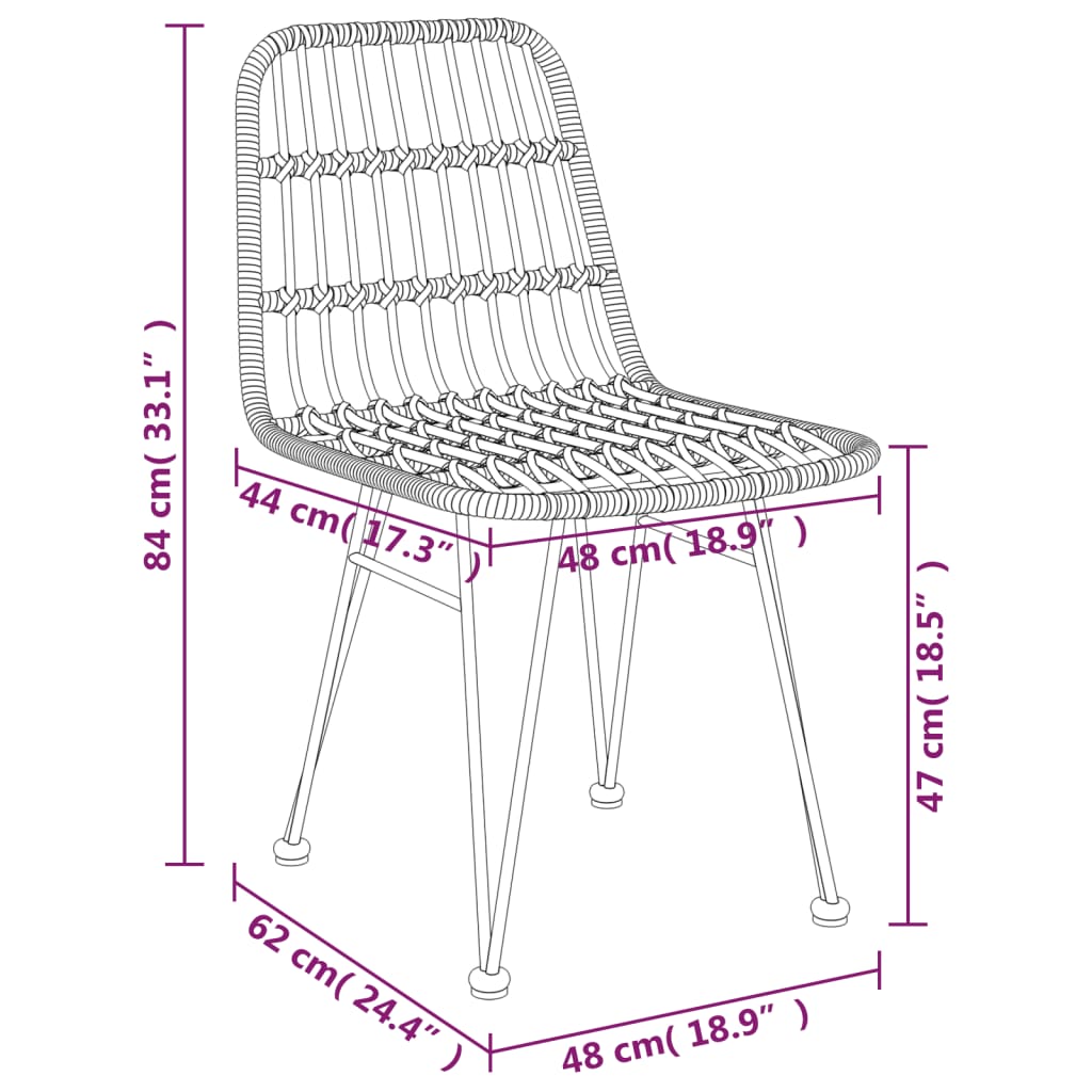 vidaXL 5 Piece Garden Dining Set Poly Rattan