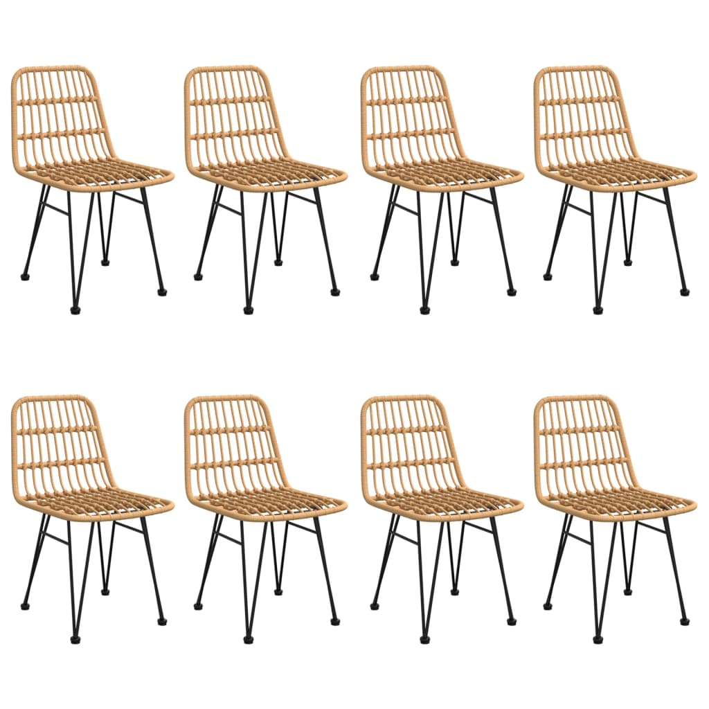9 Piece Garden Dining Set Poly Rattan