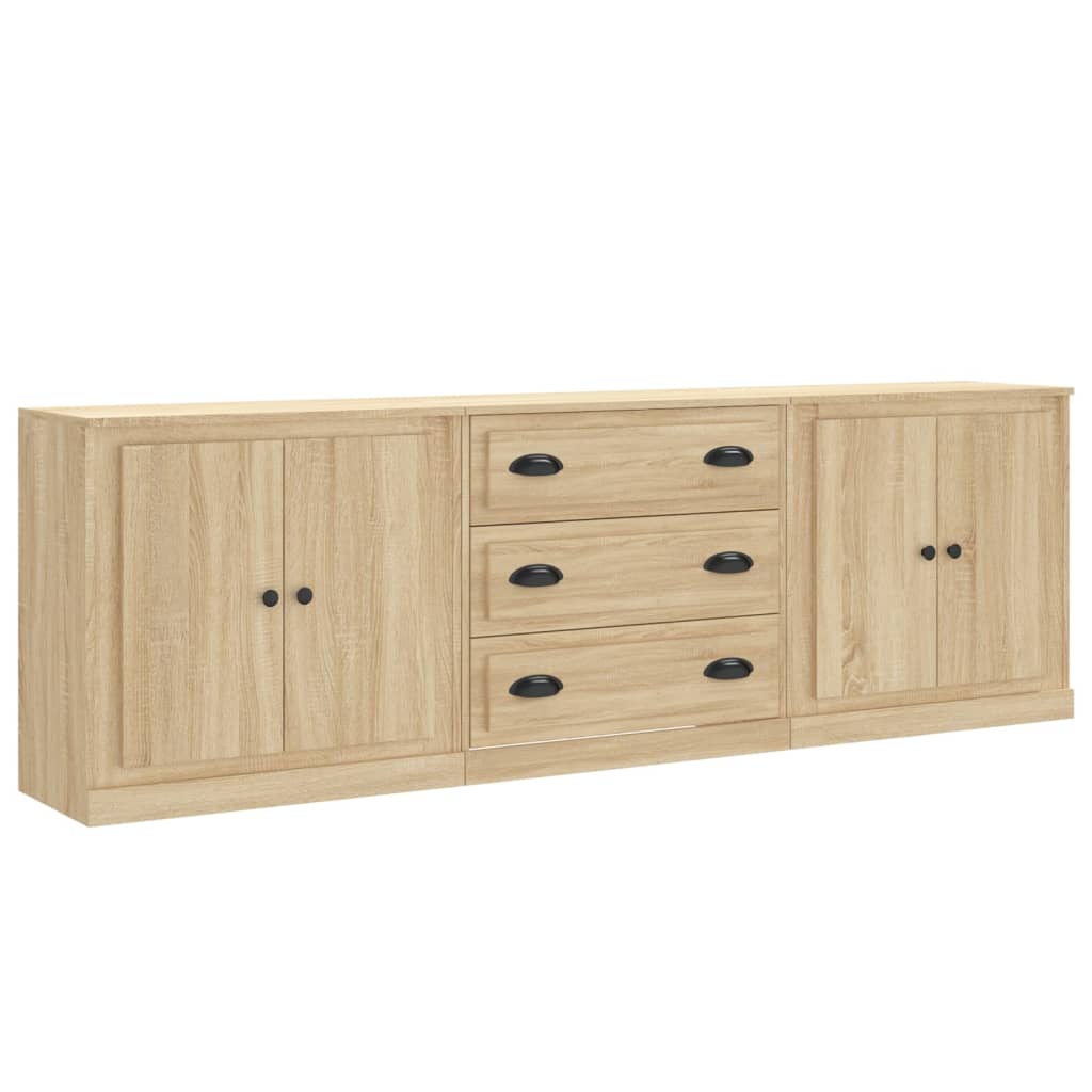 vidaXL Sideboards 3 pcs Sonoma Oak Engineered Wood