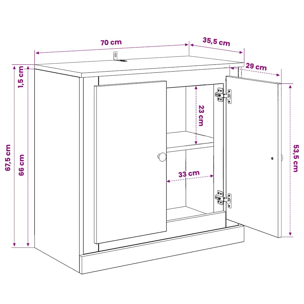 Sideboards 3 pcs Sonoma Oak Engineered Wood