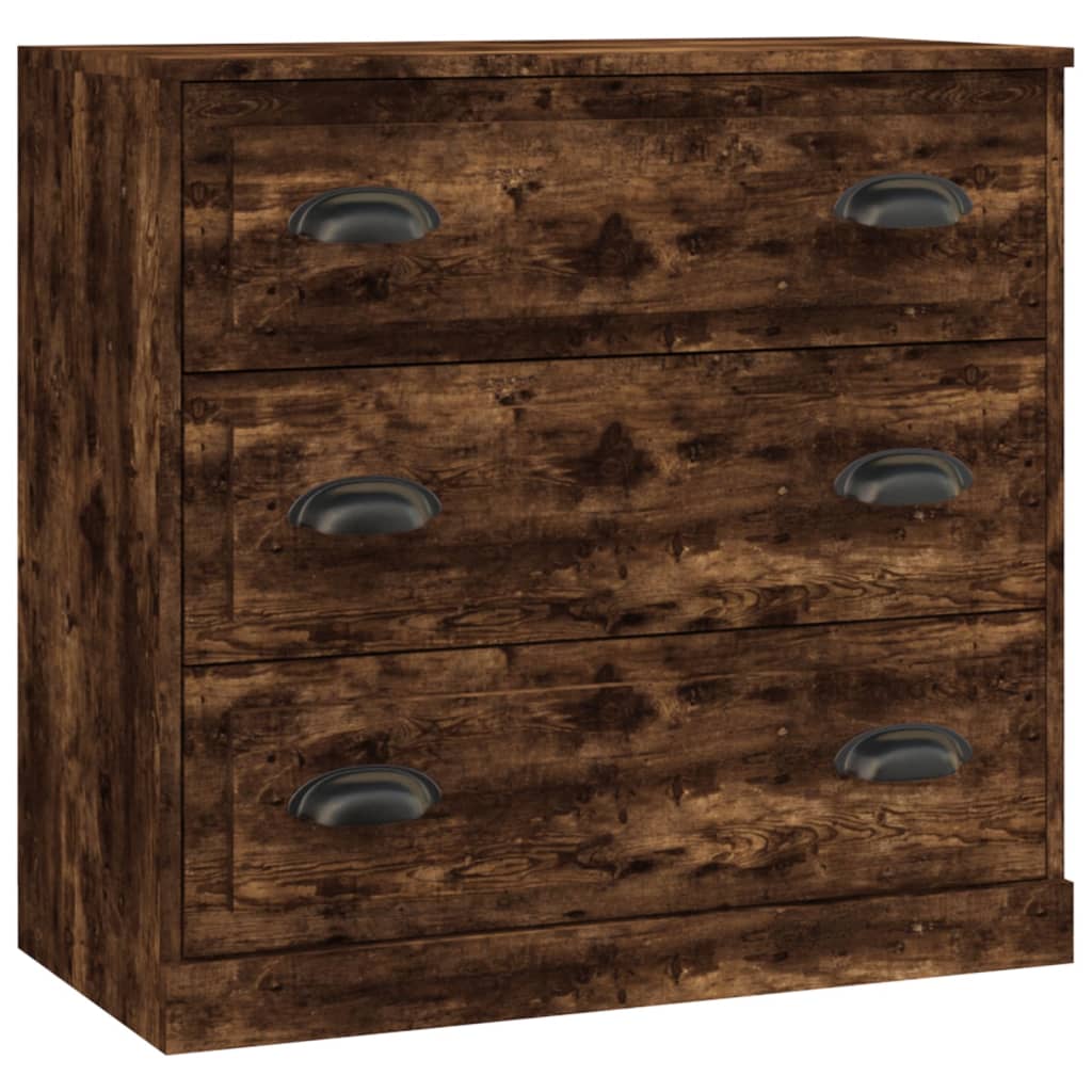 Sideboards 3 pcs Smoked Oak Engineered Wood