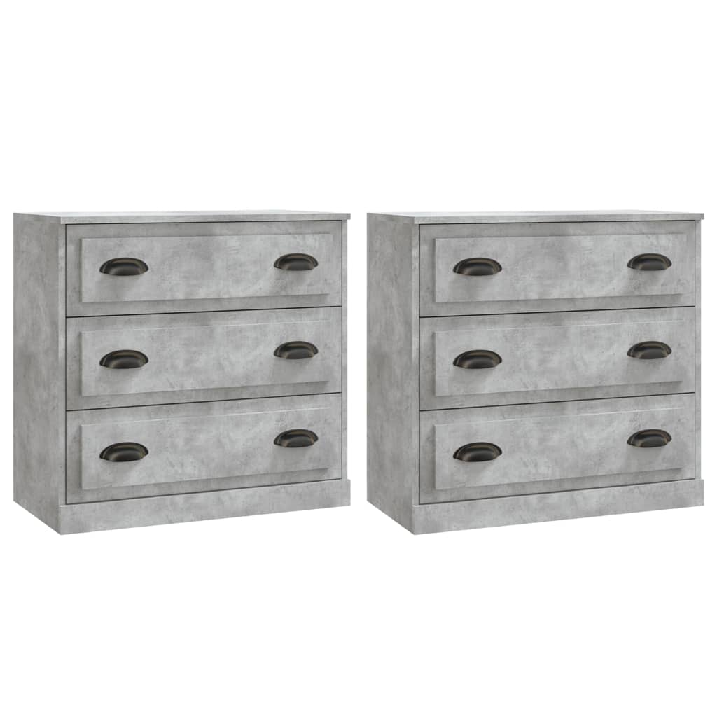 Sideboard | Set of 2 | Concrete grey | Engineered wood | Medium