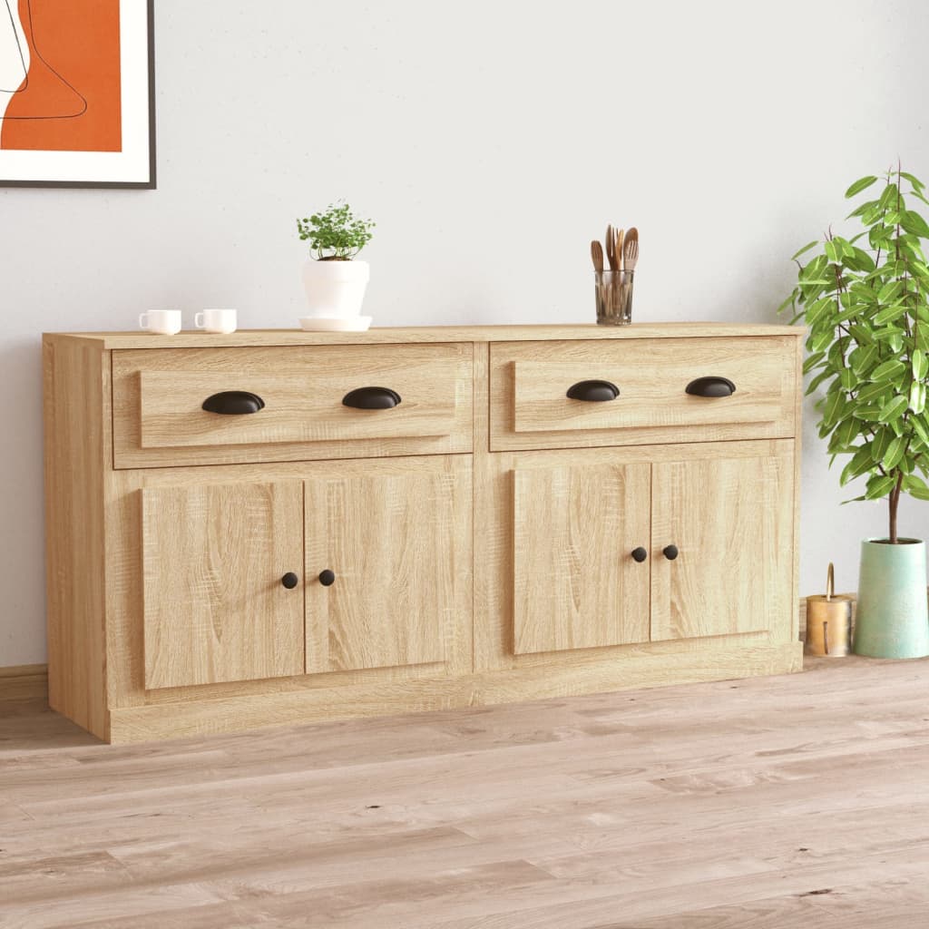 vidaXL Sideboards 2 pcs Sonoma Oak Engineered Wood