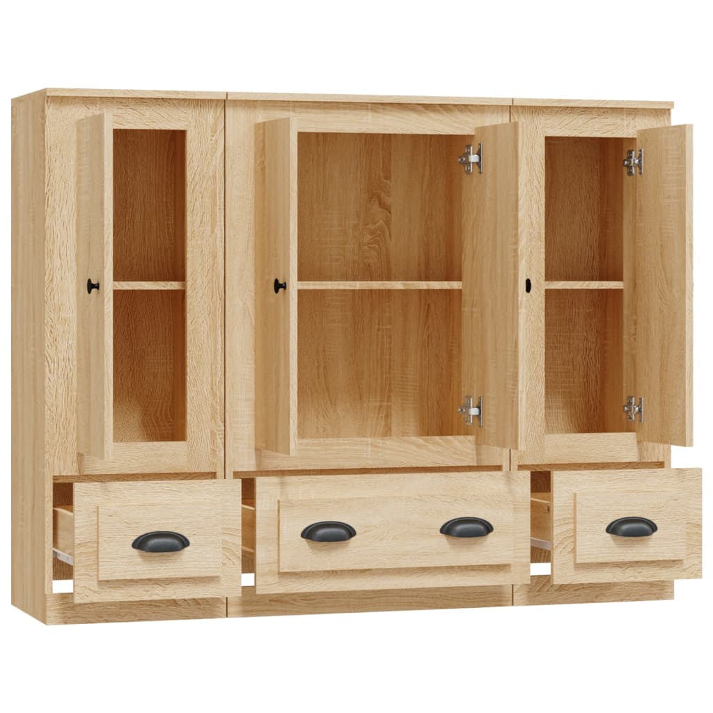 Highboards 3 pcs Sonoma Oak Engineered Wood