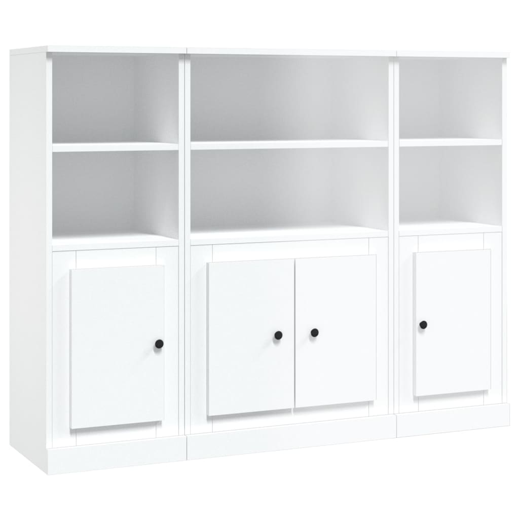 vidaXL Highboards 3 pcs White Engineered Wood