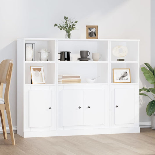 vidaXL Highboards 3 pcs White Engineered Wood