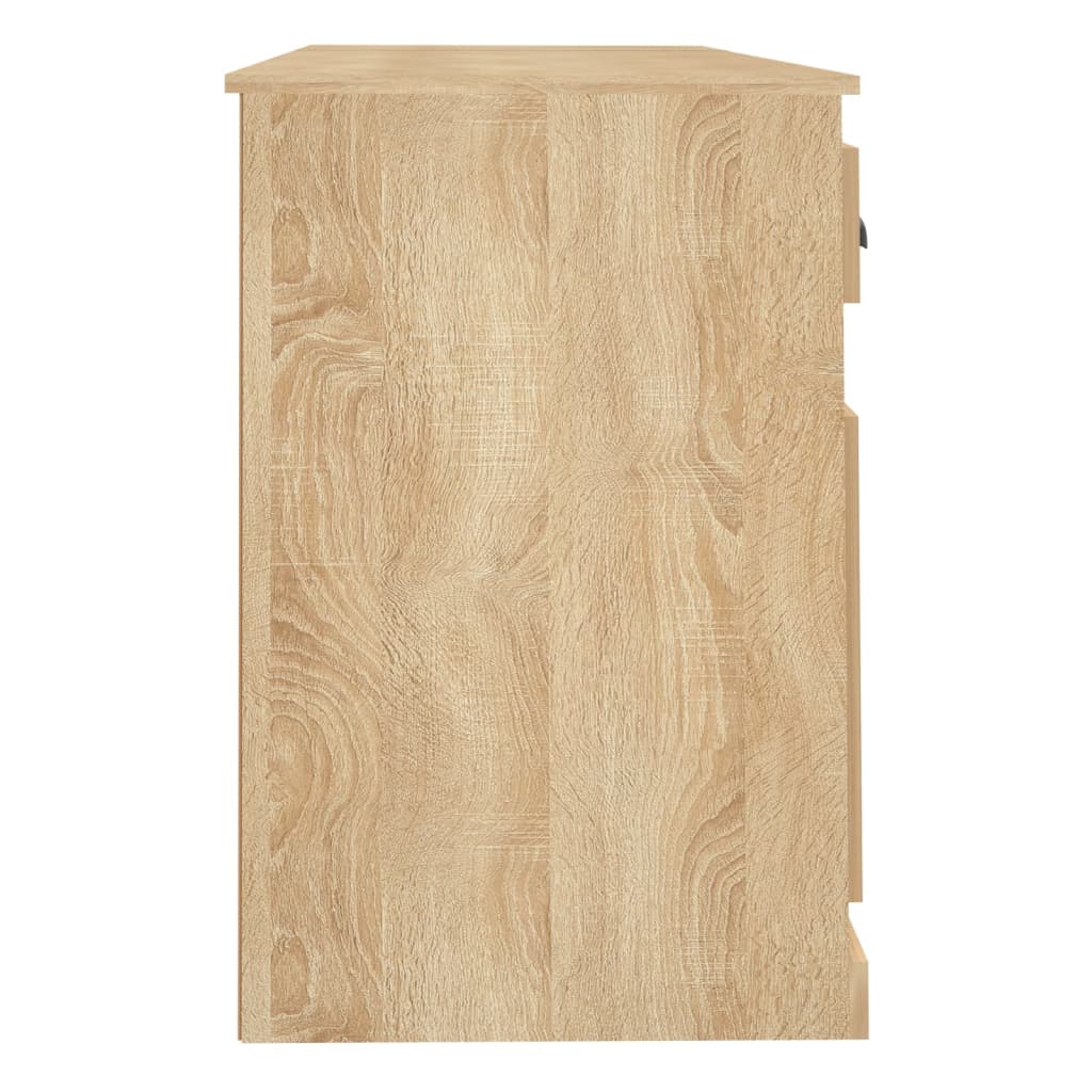Desk with Cabinet Sonoma Oak Engineered Wood