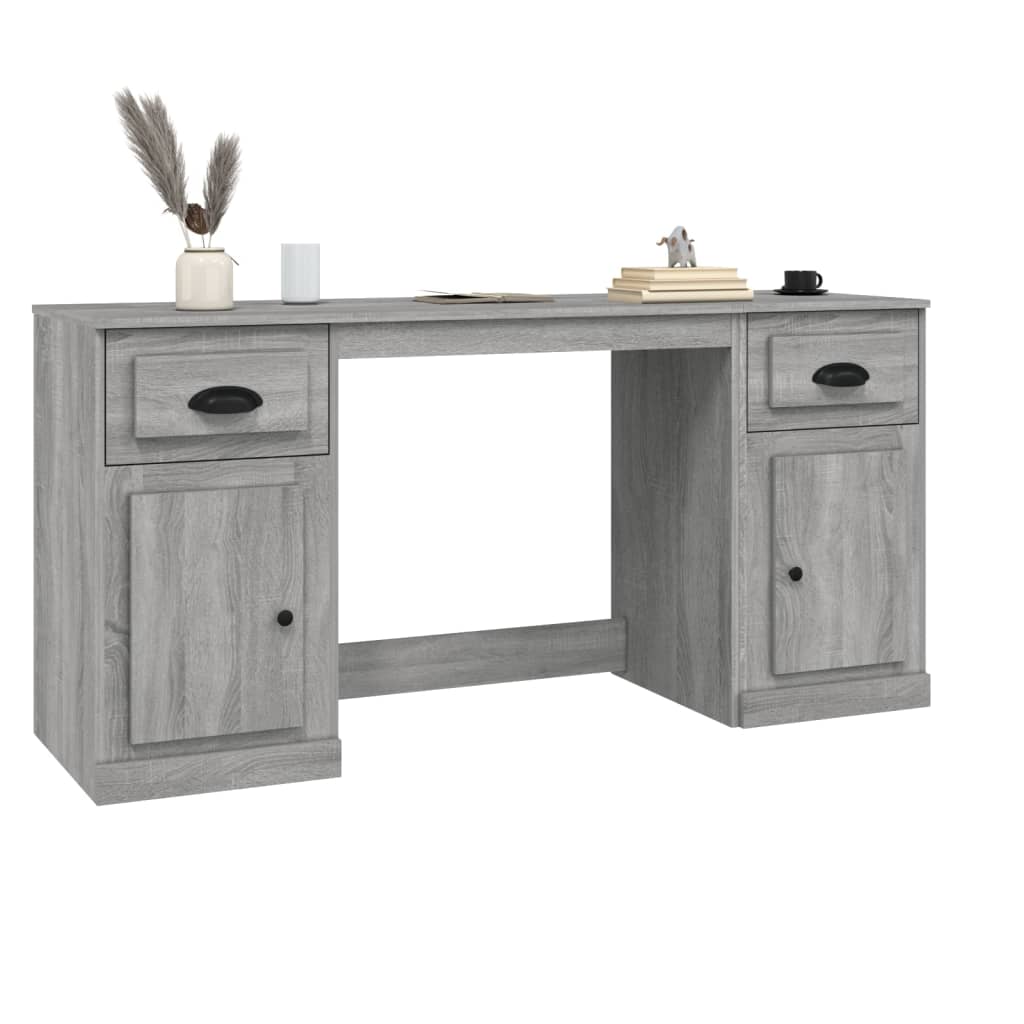 vidaXL Desk with Cabinet Grey Sonoma Engineered Wood