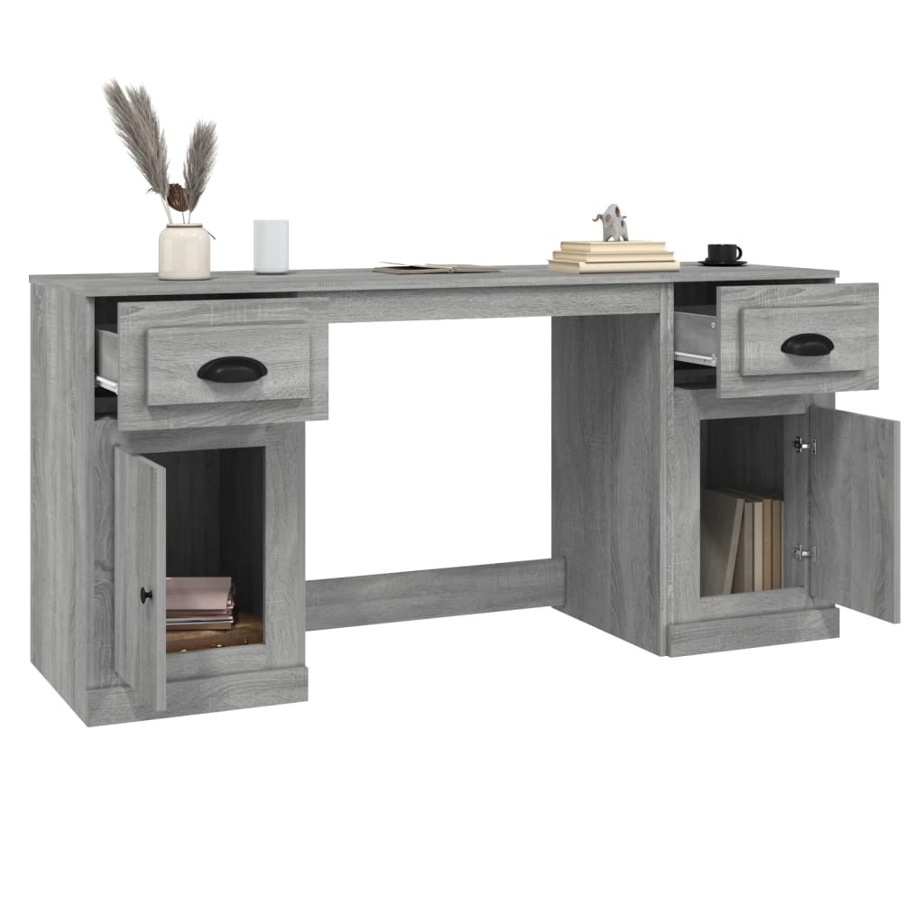 vidaXL Desk with Cabinet Grey Sonoma Engineered Wood