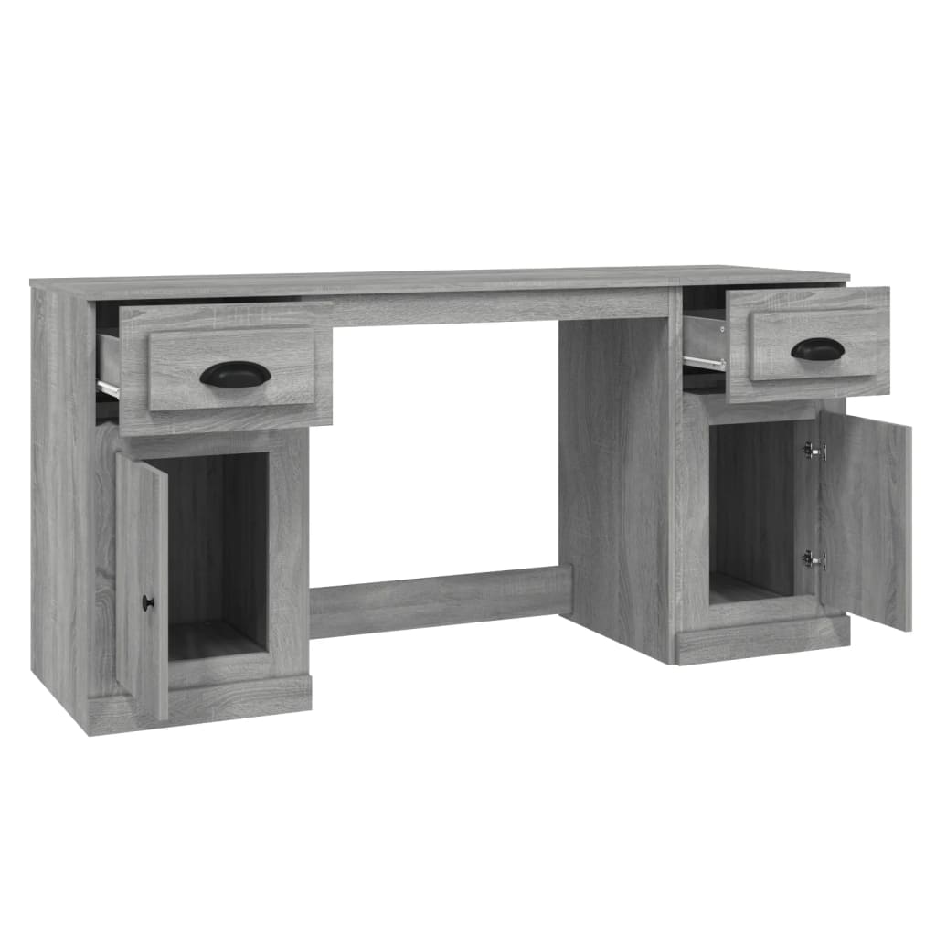 vidaXL Desk with Cabinet Grey Sonoma Engineered Wood