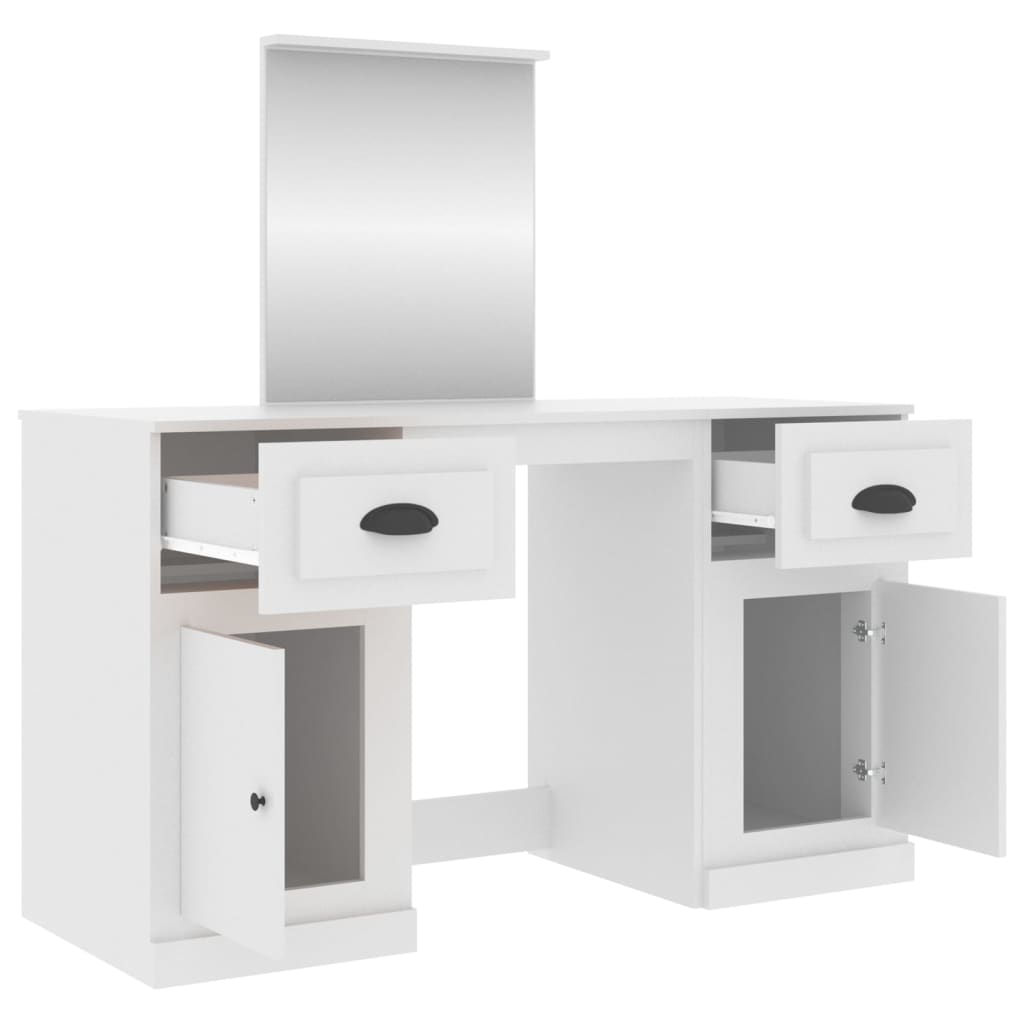 Dressing Table with Mirror White 130x50x132.5 cm