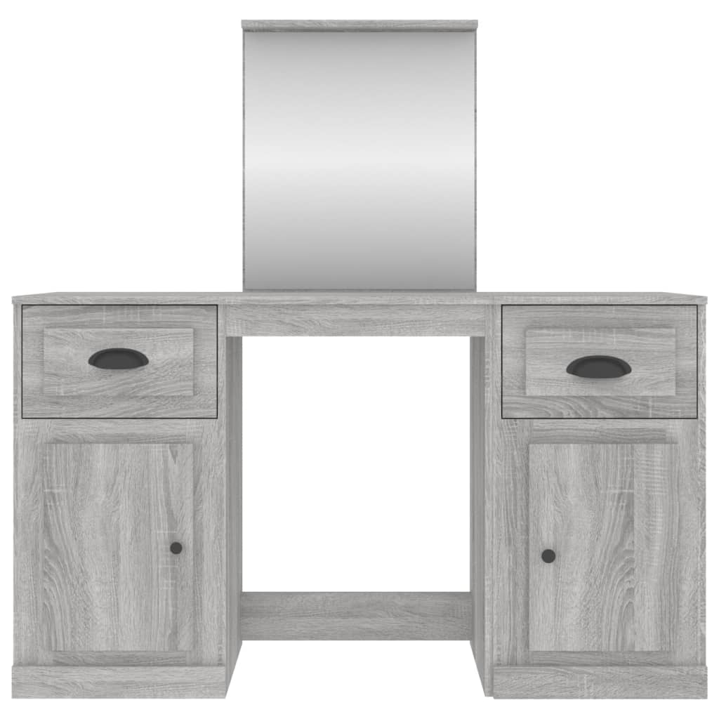 vidaXL Dressing Table with Mirror Grey Sonoma 130x50x132.5 cm