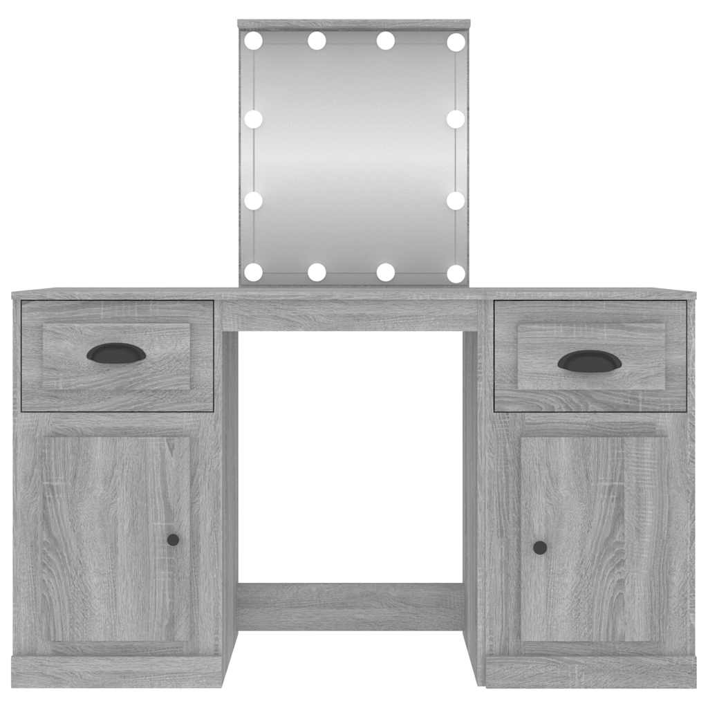 Dressing Table with LED Grey Sonoma 130x50x132,5 cm