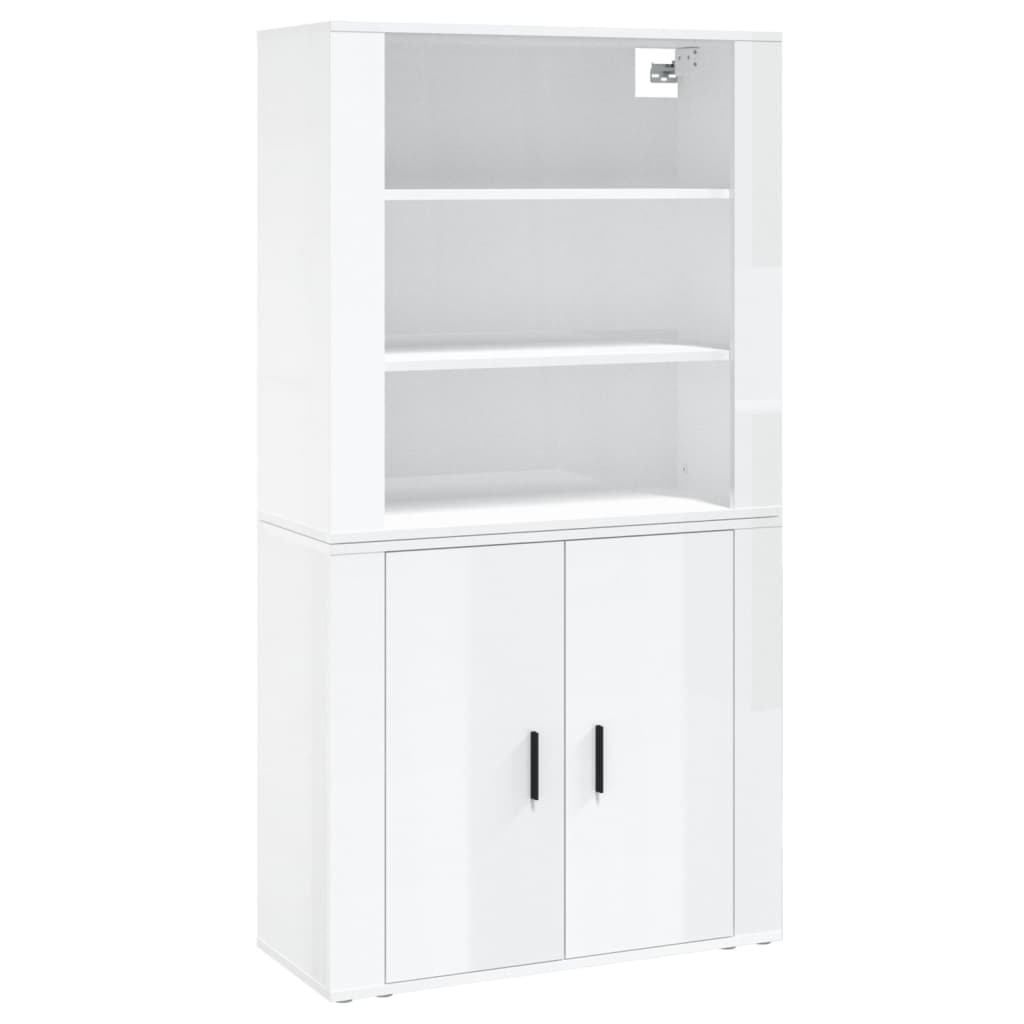 vidaXL Highboard High Gloss White Engineered Wood