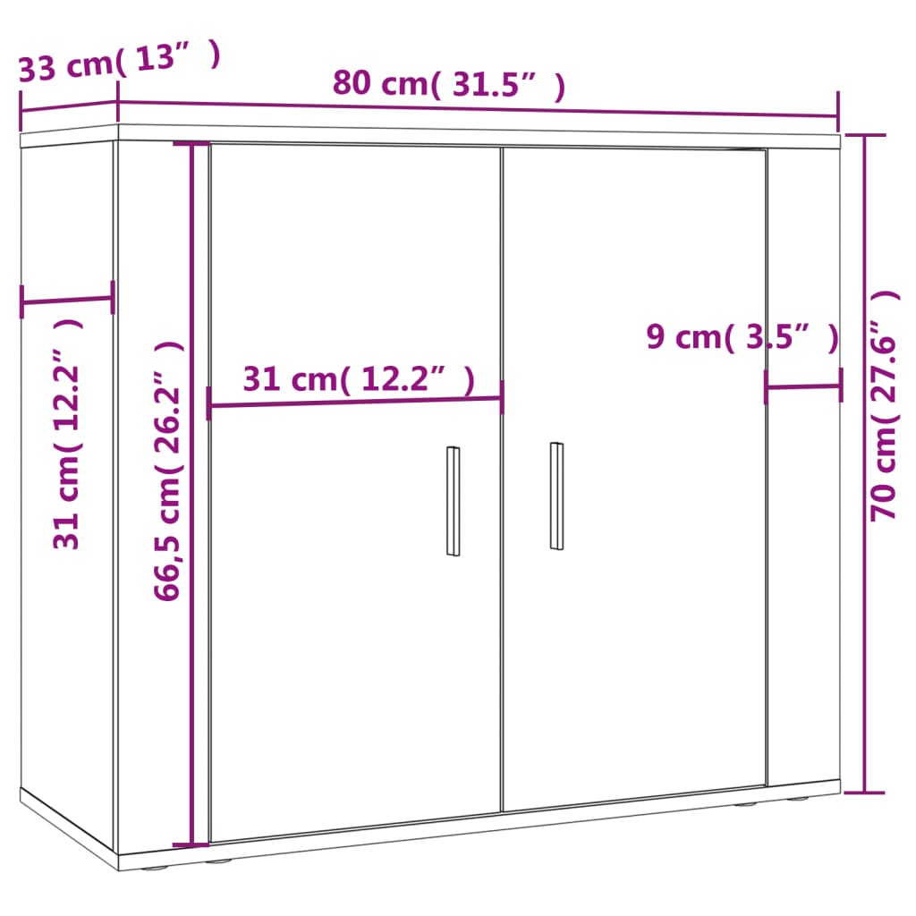 vidaXL Highboard High Gloss White Engineered Wood