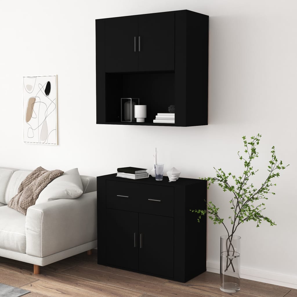 vidaXL Highboard Black Engineered Wood