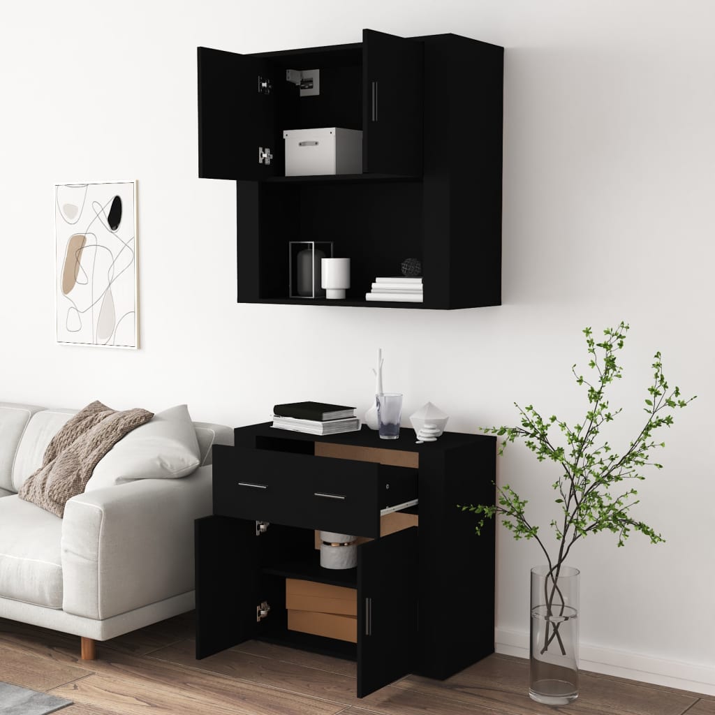 vidaXL Highboard Black Engineered Wood