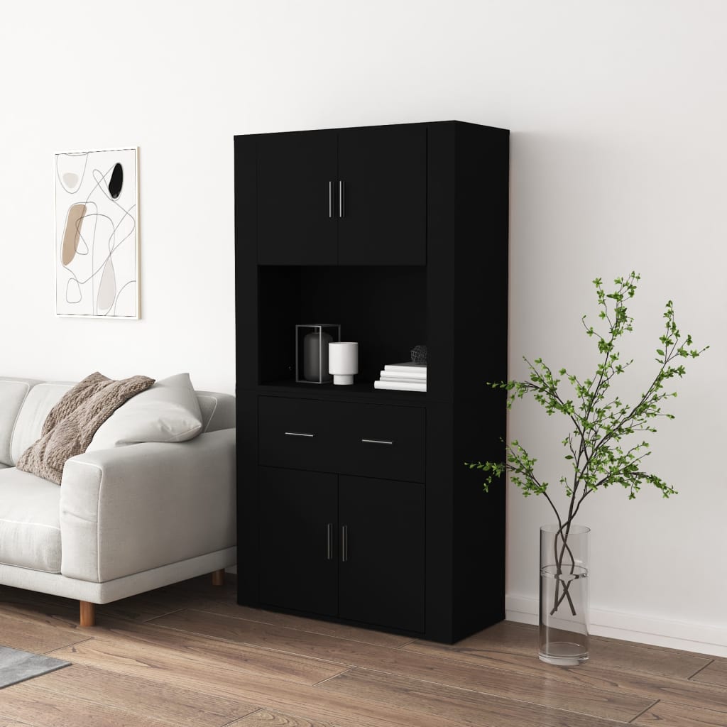 vidaXL Highboard Black Engineered Wood