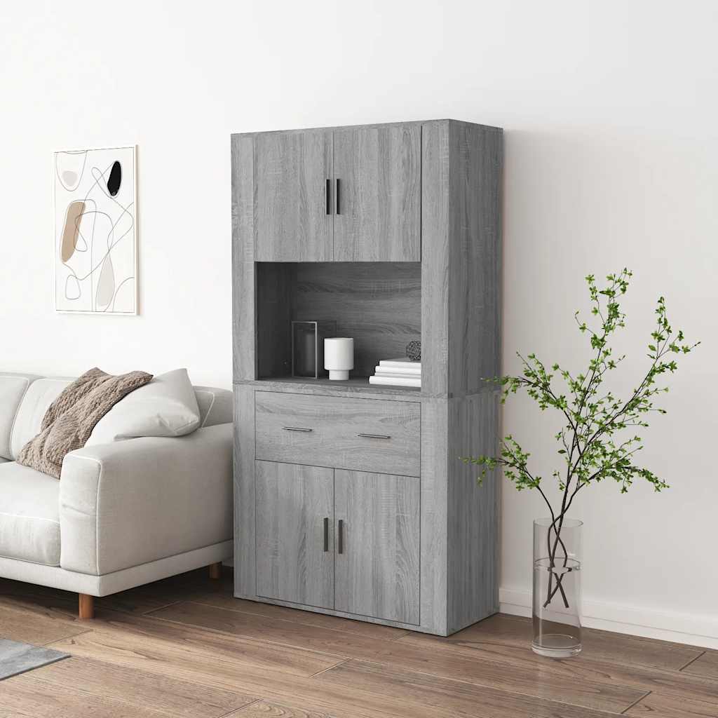 Highboard Grey Sonoma Engineered Wood