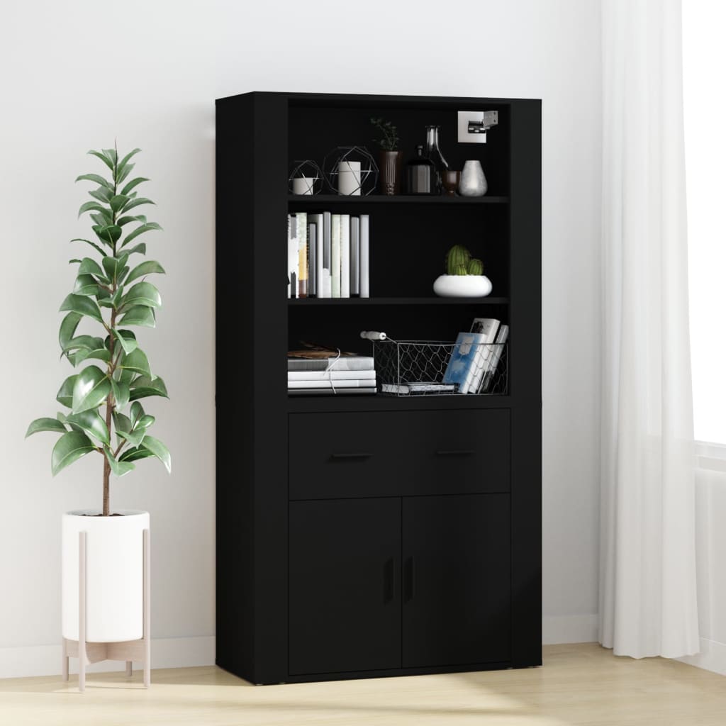 vidaXL Highboard Black Engineered Wood