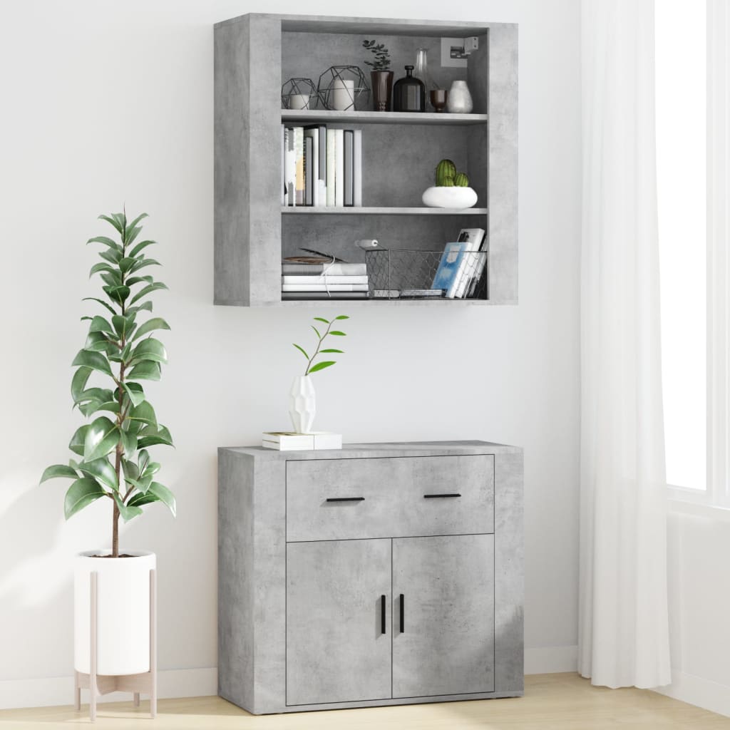 Highboard Concrete Grey Engineered Wood