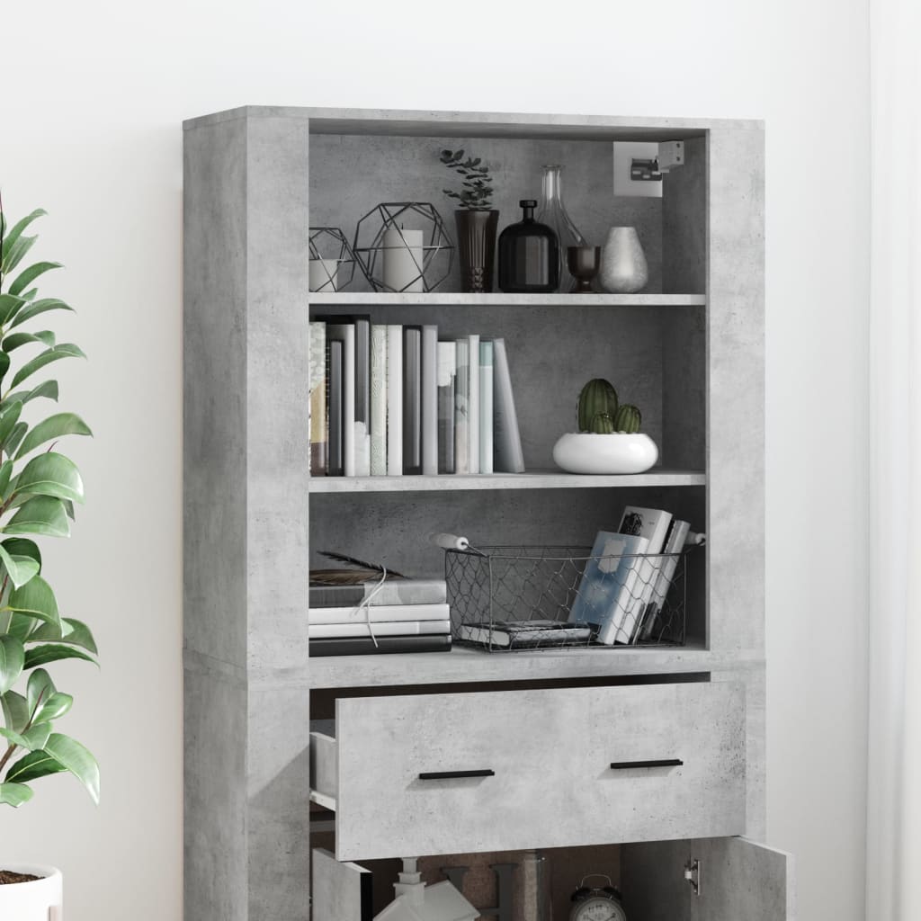 Highboard Concrete Grey Engineered Wood