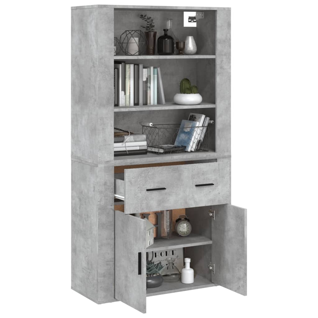 Highboard Concrete Grey Engineered Wood