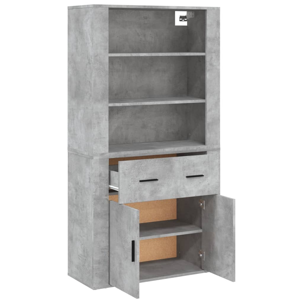 Highboard Concrete Grey Engineered Wood