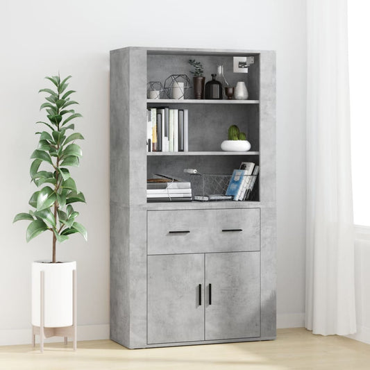 Highboard Concrete Grey Engineered Wood