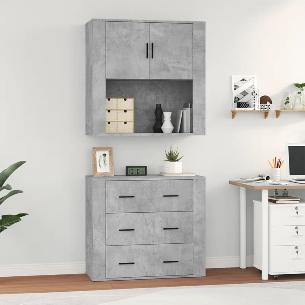 Highboard Concrete Grey Engineered Wood