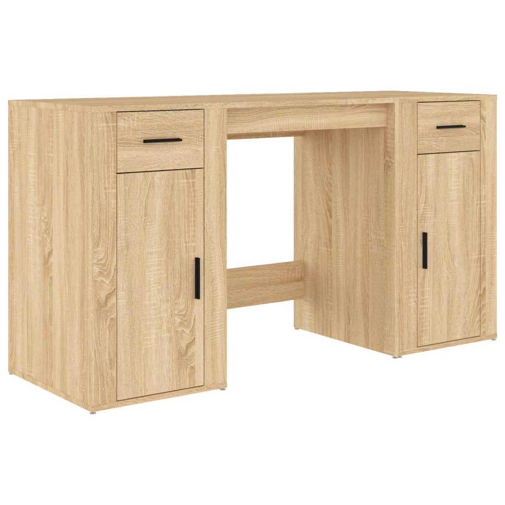 vidaXL Desk with Cabinet Sonoma Oak Engineered Wood