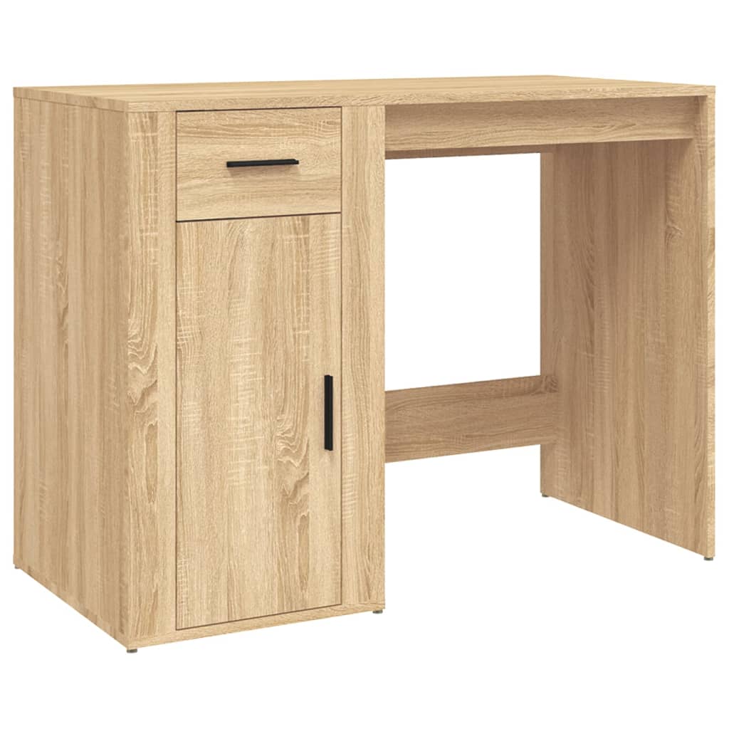 vidaXL Desk with Cabinet Sonoma Oak Engineered Wood