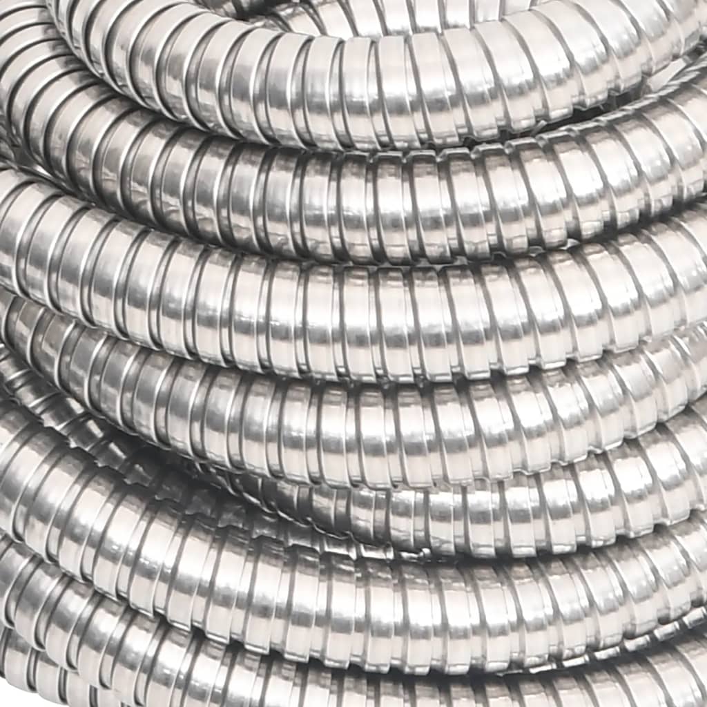 Garden Hose with Spray Nozzle Silver 0,6" 15 m Stainless Steel