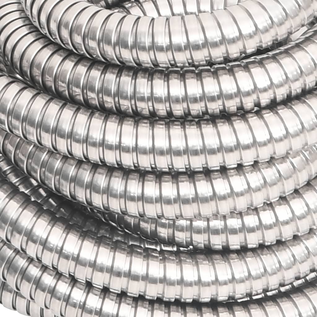 Garden Hose with Spray Nozzle Silver 0,6" 30 m Stainless Steel