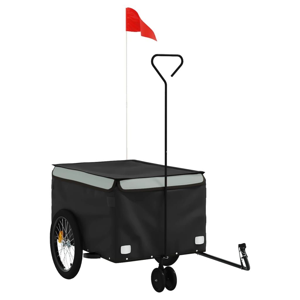 Bike Trailer Black and Grey 30 kg Iron