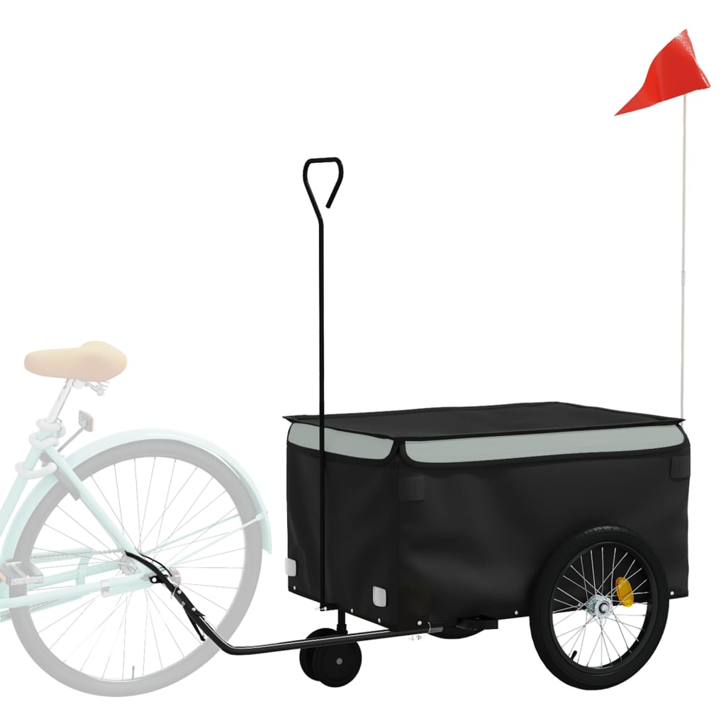 Bike Trailer Black and Grey 30 kg Iron
