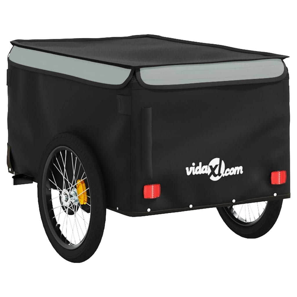Bike Trailer Black and Grey 30 kg Iron
