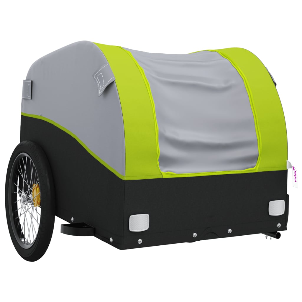 Bike Trailer Black and Green 30 kg Iron