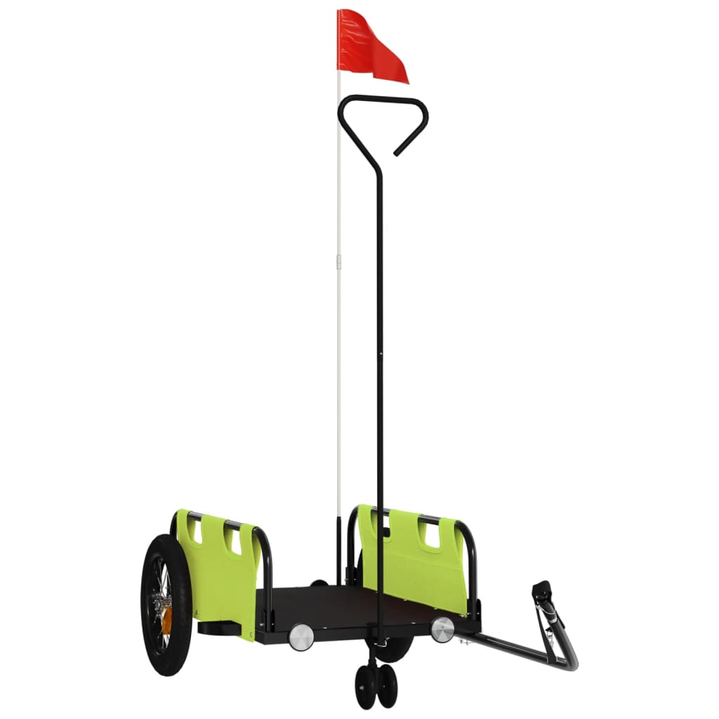 Bike Trailer Green Oxford Fabric and Iron