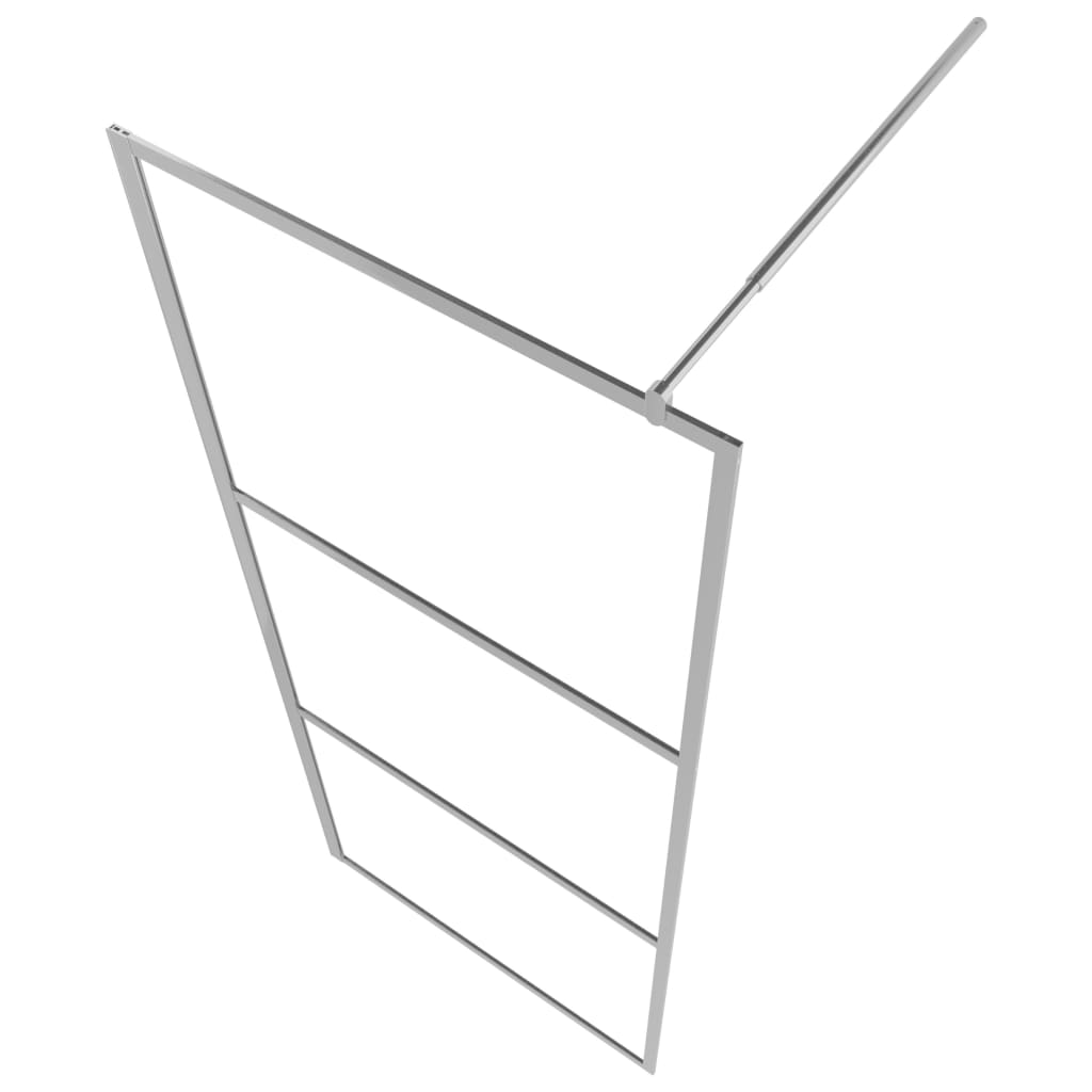 Walk-in Shower Wall with Shelf Chrome 90x195 cm ESG Glass&Aluminium