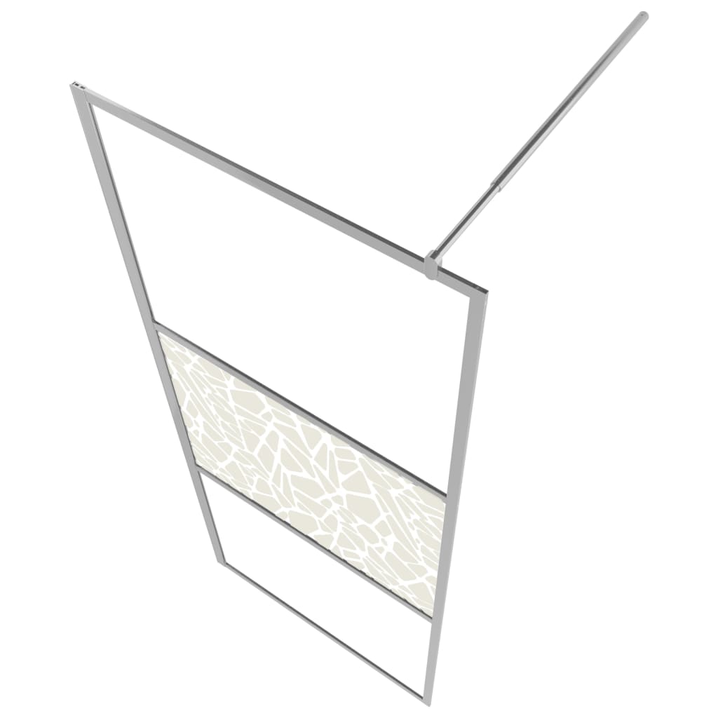 Walk-in Shower Wall with Shelf Chrome 90x195 cm ESG Glass&Aluminium