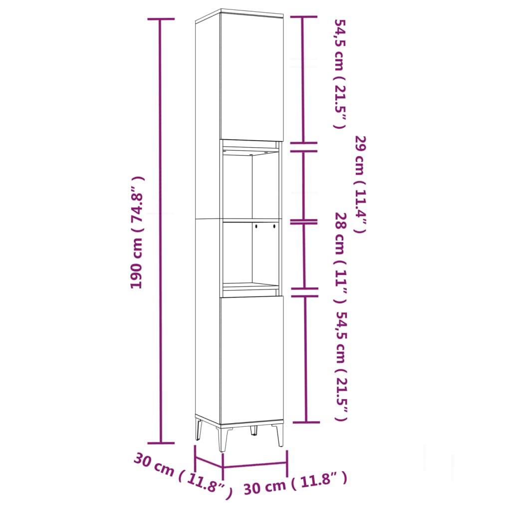 vidaXL 4 Piece Bathroom Furniture Set White Engineered Wood