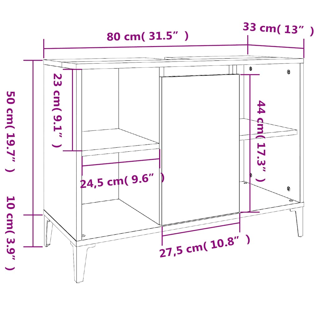 3 Piece Bathroom Furniture Set White Engineered Wood