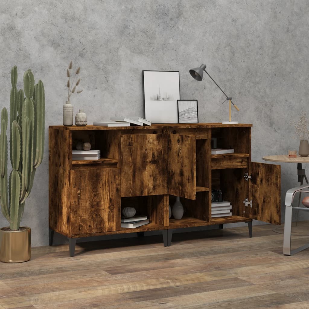 Sideboards 2 pcs Smoked Oak 60x35x70 cm Engineered Wood