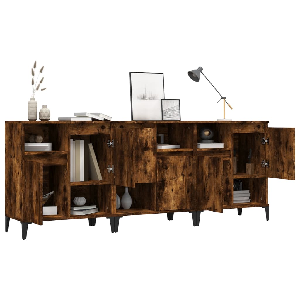 Sideboards 3 pcs Smoked Oak 60x35x70 cm Engineered Wood