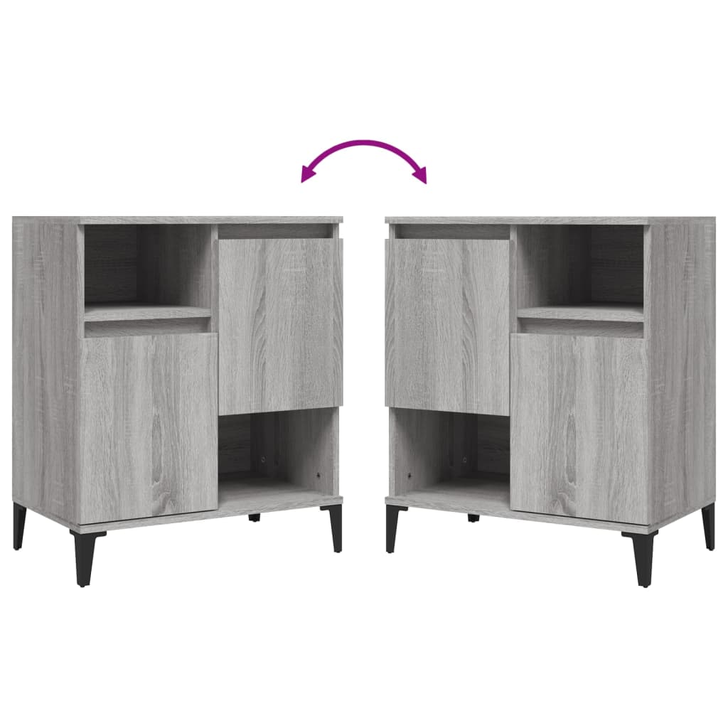 vidaXL Sideboards 3 pcs Grey Sonoma 60x35x70 cm Engineered Wood