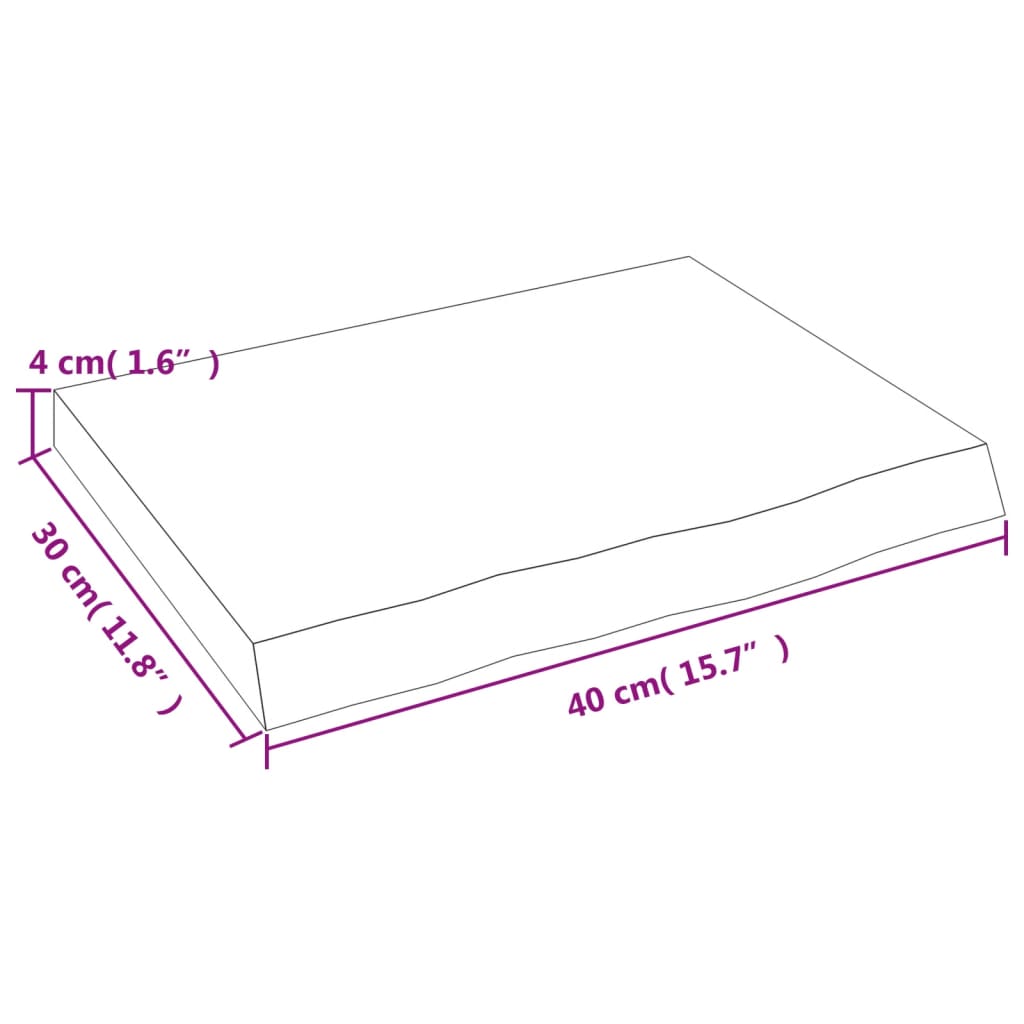 vidaXL Bathroom Countertop 40x30x(2-4) cm Untreated Solid Wood